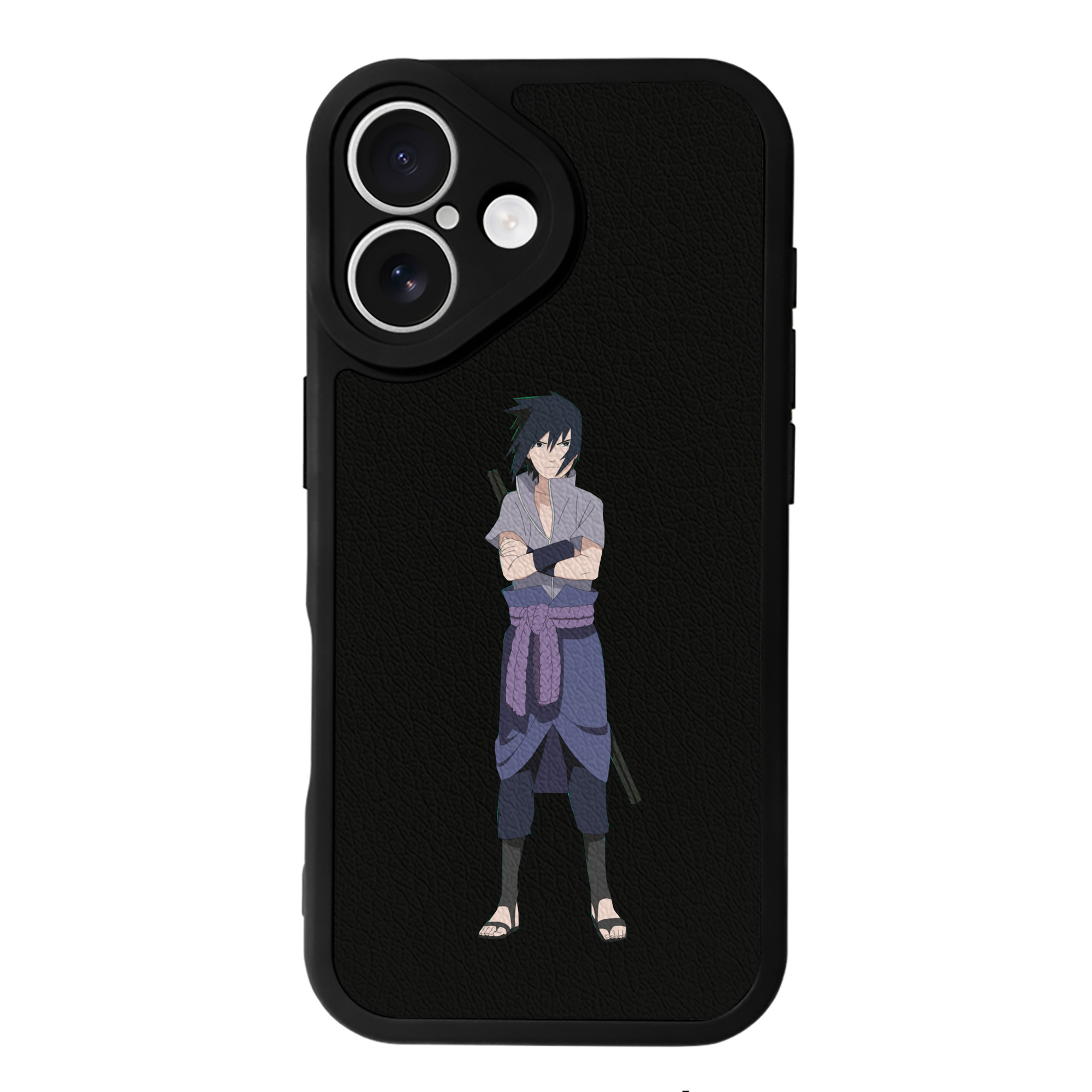 （画像用） NARUTO -ナルト- うちは サスケ Uchiha Sasuke 【iPhone 16シリーズ対応】シリコンスマホケース（レザー調） 材質：シリコン
